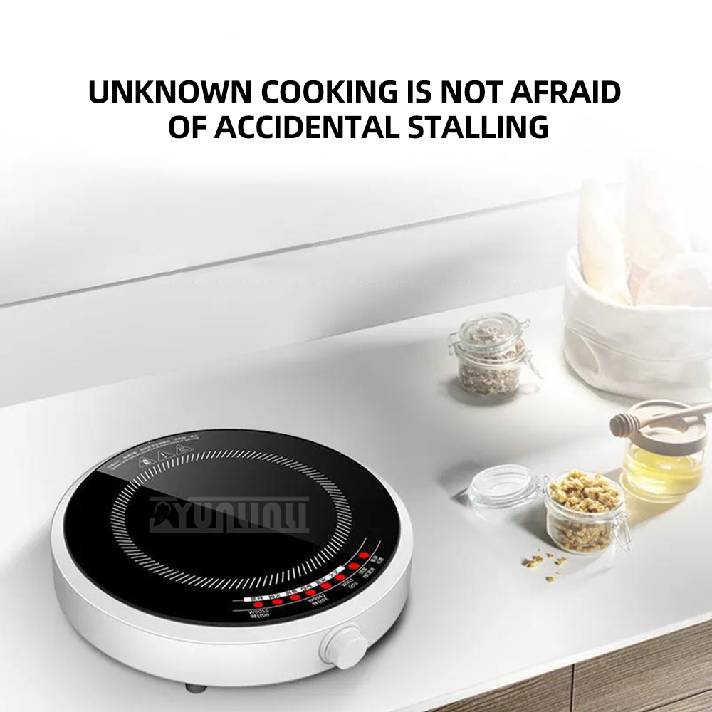 Induction Cooktop Portable - Round Smart Induction Cooker Household 2200W