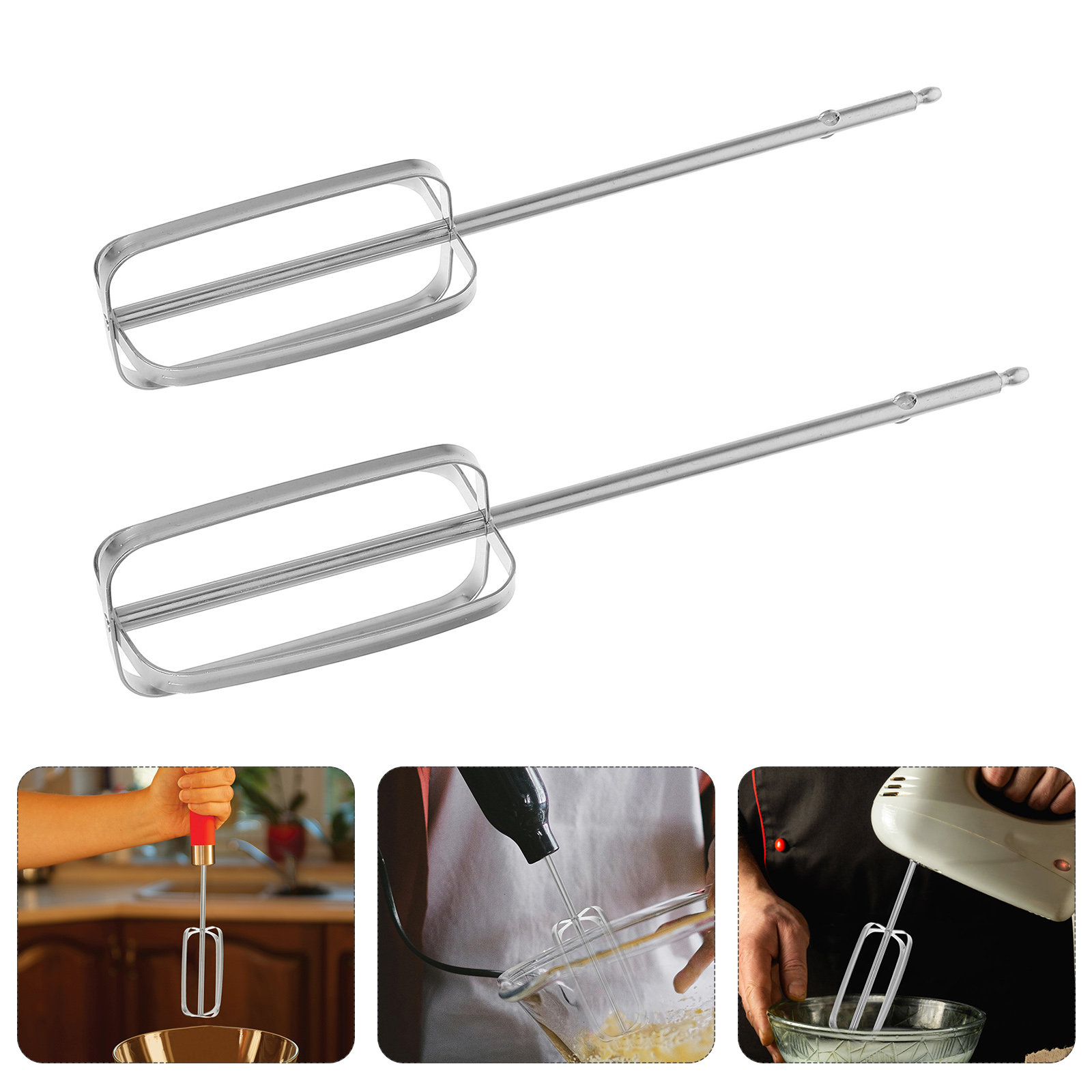 Kitchen Appliances Unit - 2 Pcs Stainless Steel Hand Mixer